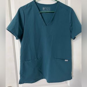 Figs casma scrub top Caribbean blue medium